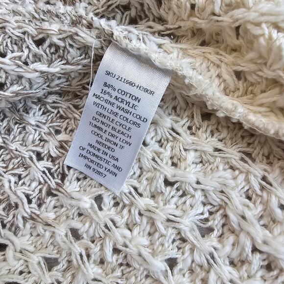 Absolutely Creative Worldwide Tan Knit Cardigan Sweater Sz XL Open Front WMNS LS - Picture 3 of 4